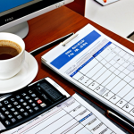 **

Prompt: "A bright, organized workspace with Vietnamese tax codes and regulations books neatly arranged. A laptop displays a well-structured tax form on a popular Vietnamese accounting software interface. The desk also has a calculator, a cup of Vietnamese coffee (cà phê sữa đá), and a small motivational sign that reads 'Tax Master'."

**