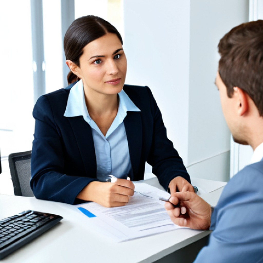 Tax Expert Listening Attentively**

"A friendly and professional tax consultant in a brightly lit, modern office setting. She is fully clothed in a smart-casual outfit, wearing a collared shirt and blazer, listening attentively to a client. The client is partially visible, suggesting a collaborative atmosphere.  The office is clean and organized, with a computer and paperwork visible in the background.  The focus is on conveying trust and understanding.  Safe for work, appropriate content, fully clothed, professional, perfect anatomy, natural proportions, high resolution."

**