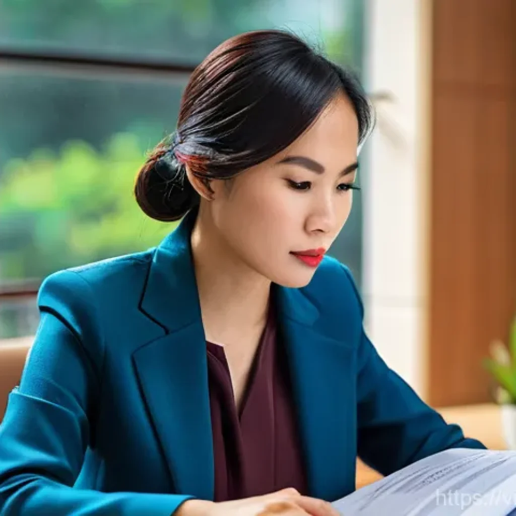 세무사와 세무 리스크 관리 - **Prompt 1: The Vigilant Tax Guardian in a Modern Vietnamese Office**
    A professional, confident ...