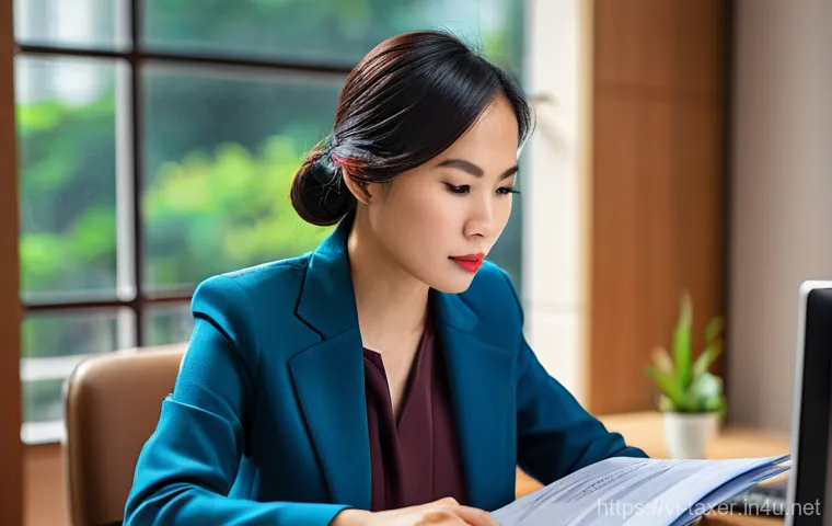 세무사와 세무 리스크 관리 - **Prompt 1: The Vigilant Tax Guardian in a Modern Vietnamese Office**
    A professional, confident ...