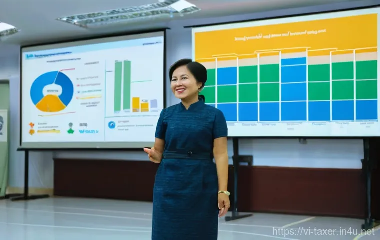 세무사와 비영리 세금 관리 - **Prompt:** A professional and friendly Vietnamese tax accountant, in their late 30s, wearing smart ...