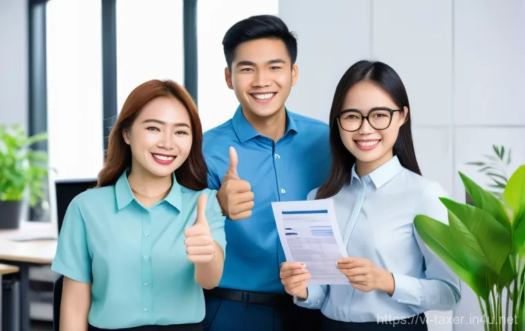 세무사와 비영리 세금 관리 - **Prompt:** In a brightly lit community center in Vietnam, a confident Vietnamese NPO leader, a woma...