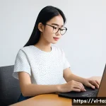 Home 17 세무사 공부에 유용한 앱 - **Prompt:** A young Vietnamese female university student, wearing a stylish but modest casual outfit...